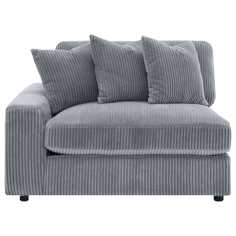 Marcus - Fog Track Arms Reversible Sectional With Pillows - Fog