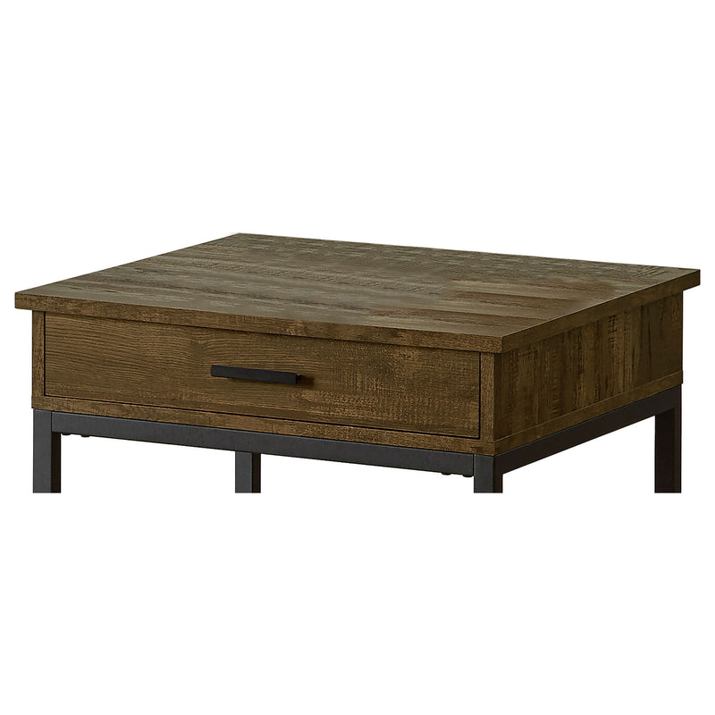 Square End Table With 1 Drawer - Brown