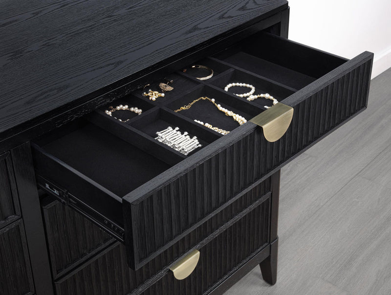 Brookmead 8-drawer Dresser with Mirror Black