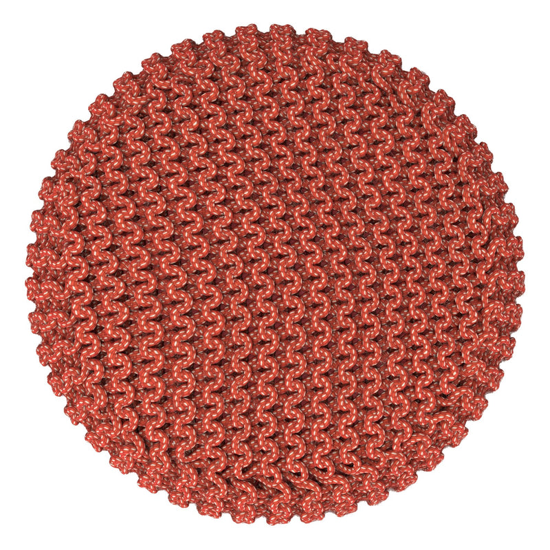 Wynne - Round Knitted Outdoor / Indoor Pouf - Orange