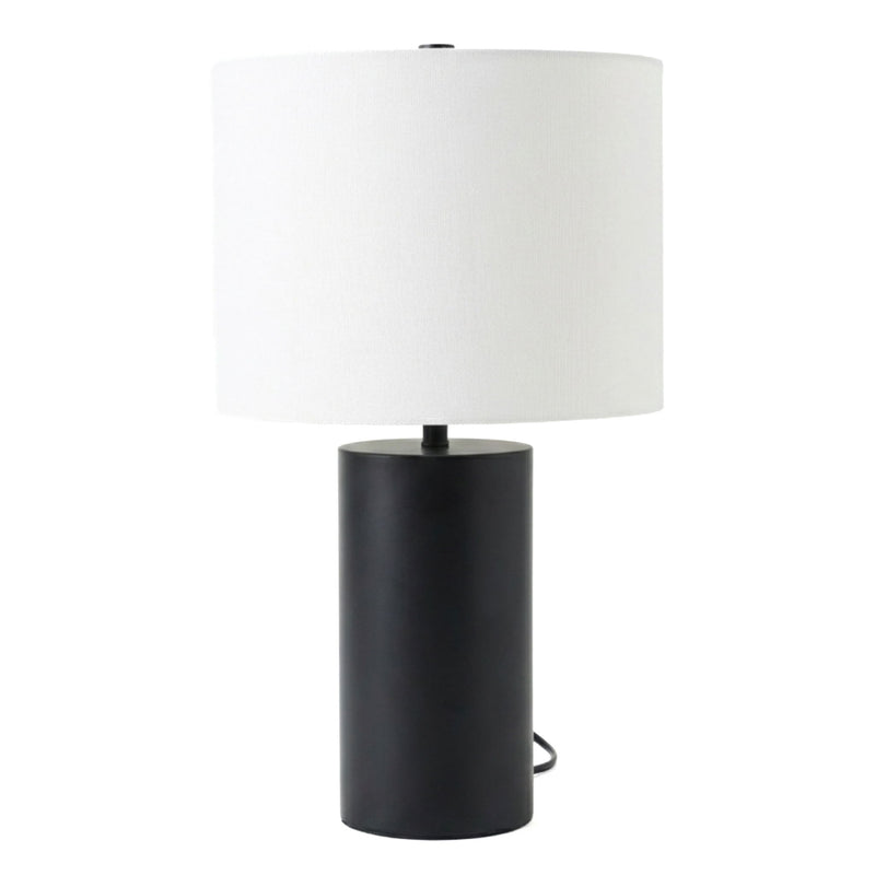 Aura - Table Lamp With On / Off Switch Block Base - Black / White