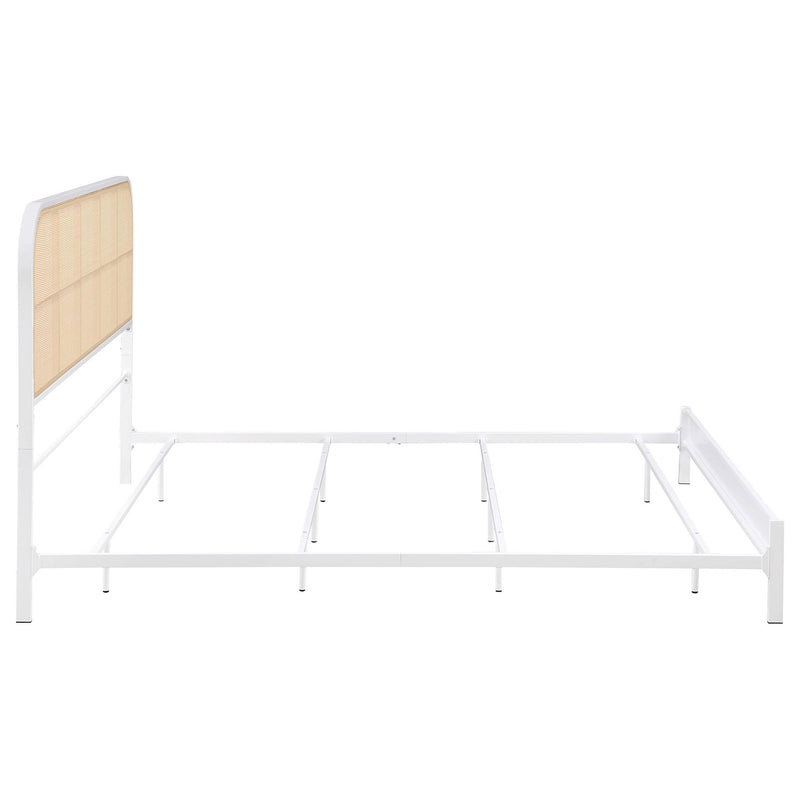 Amherst Radio Weave Rattan Metal Eastern King Bed White