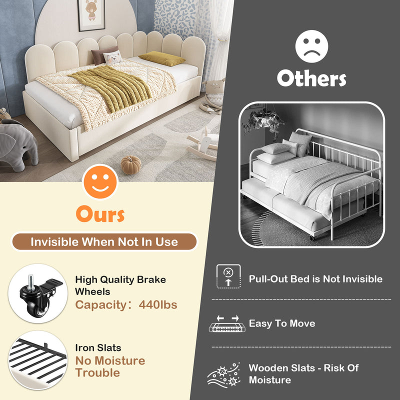 Upholstered Daybed With Pull-Out Bed