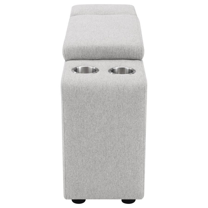 Collins - Upholstered Modular Storage Console - Gray