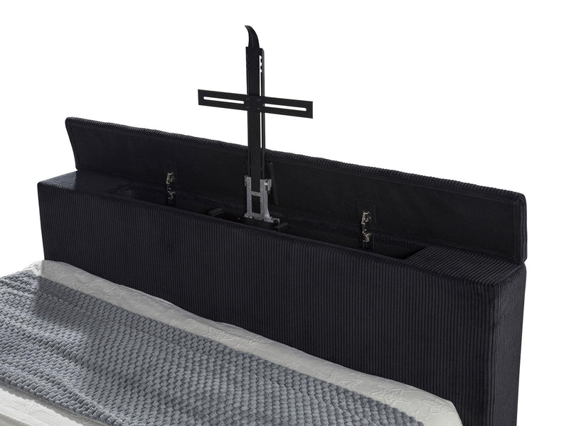 Tisdall California King Flame Visualizer TV Bed Black
