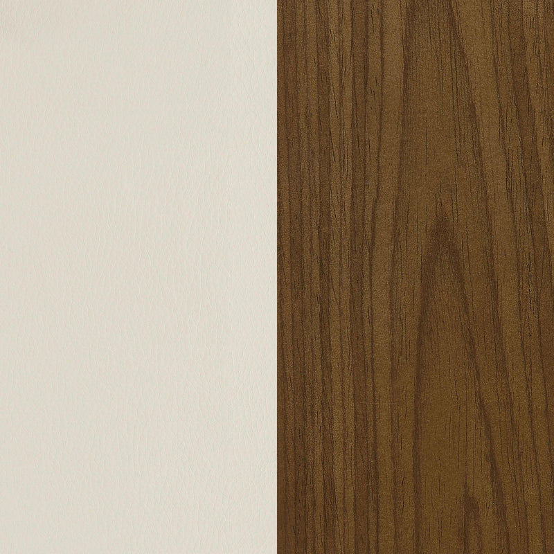 Zion Upholstered Swivel Bar Stool Walnut and Ecru