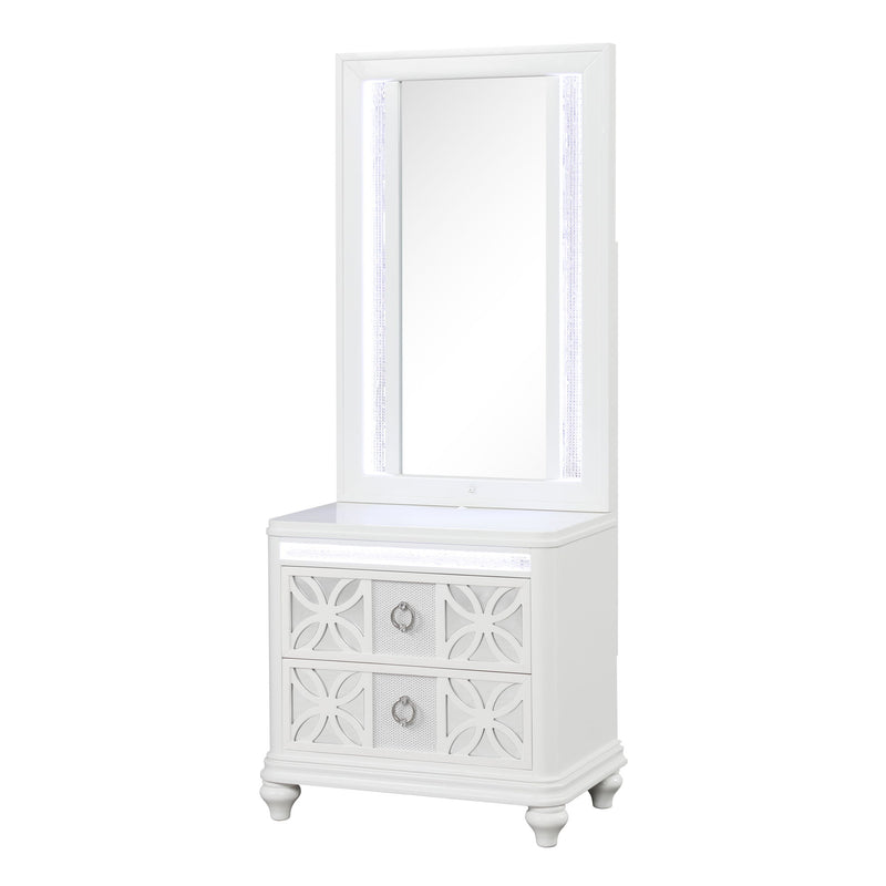 Abigale - Nightstand Top Mirror With LED Lighting (Only Mirror Top) - White