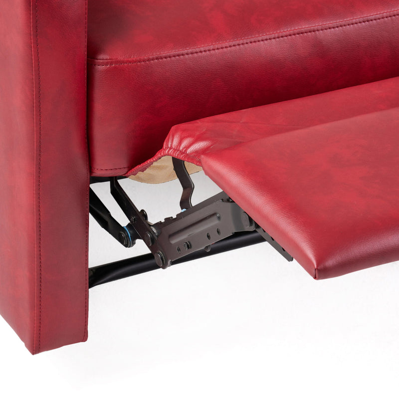 Contemporary Recliner Chair With Lever Mechanism - Red
