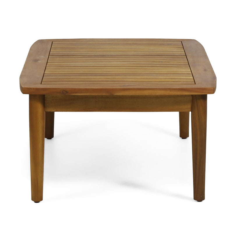 Outdoor Acacia Wood Loveseat Set With Coffee Table