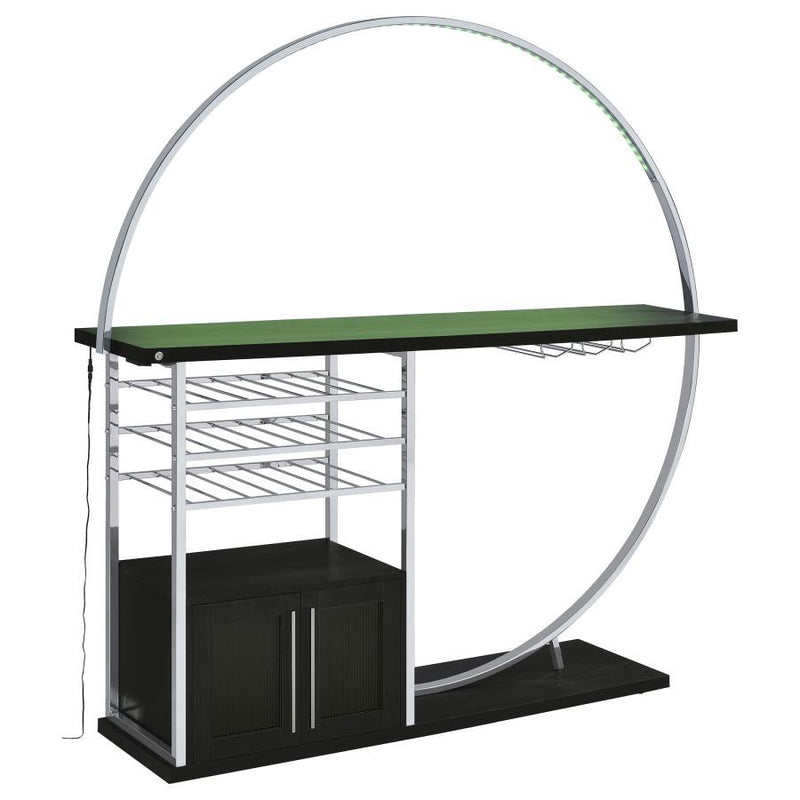 Risley - 2-Door Circular LED Home Bar With Wine Storage