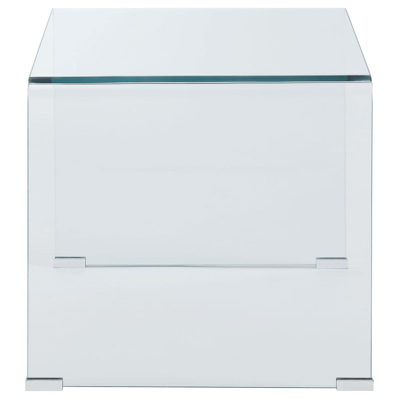 Ripley Squared Tempered Bent Glass Side End Table Clear