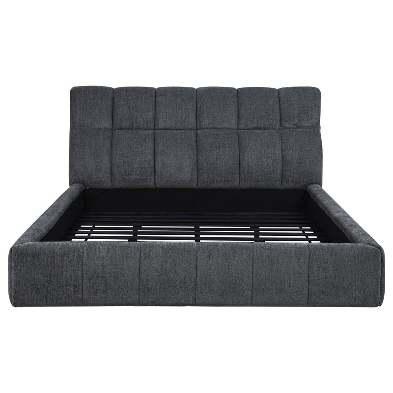 Nollet 48-inch Upholstered California King Platform Bed Grey
