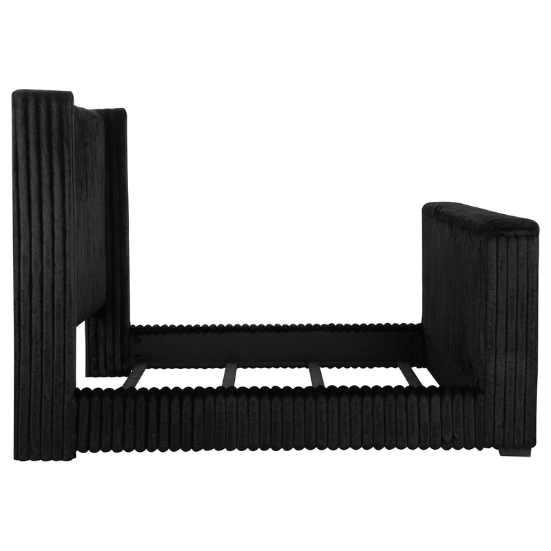 Centergrove Upholstered California King Wingback TV Bed Black
