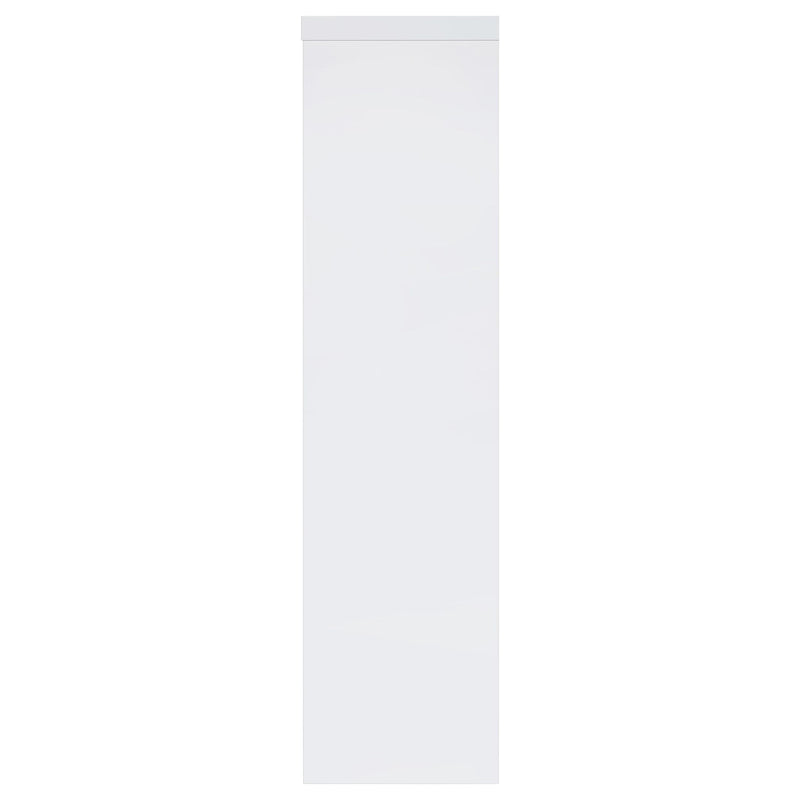 Lance - 3 Shelf Media Tower With Shelves And Hidden Cabinet - Gloss White