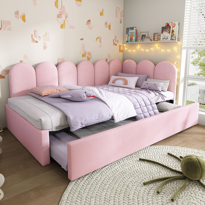 Upholstered Daybed With Pull-Out Bed