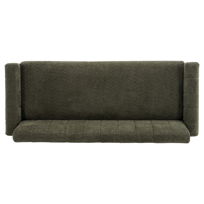 Modern Loveseat Sofa, 2 Seater With Square Arms For Living Room