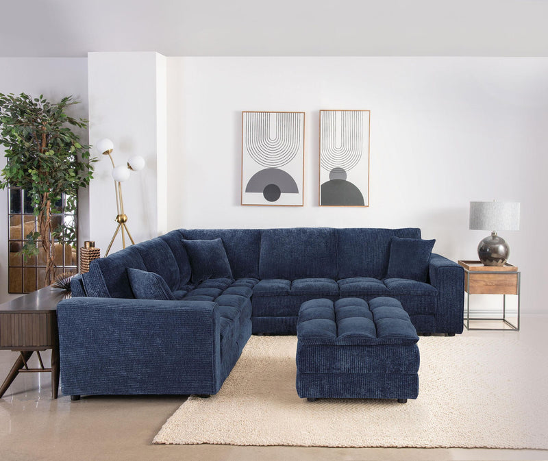 Atlantic Corduroy Upholstered Armless Chair Blue