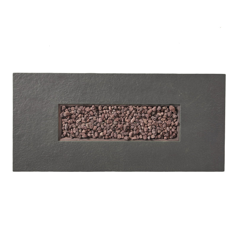 Contemporary Rectangle Fire Pit 50, 000 Btu Magnesium Oxide - Stone Gray