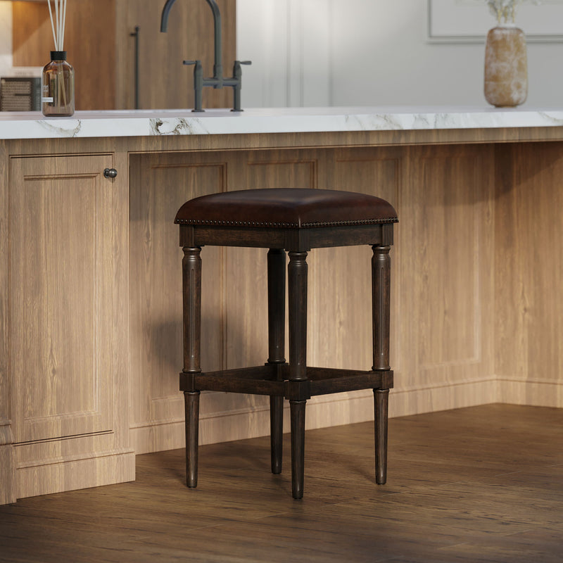 Square Stool With Upholstered Seat