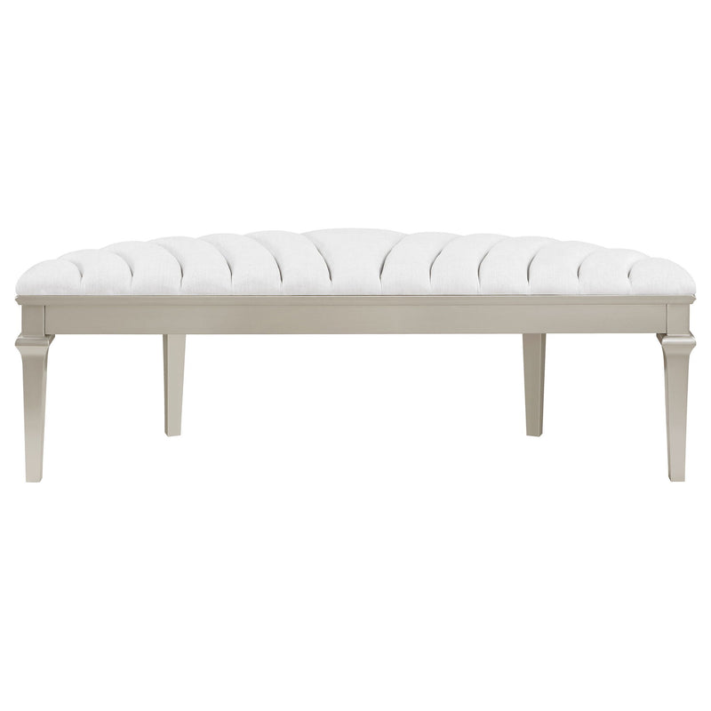 Colwood - Upholstered Curved With Channel Tufting And Slender Tapered Legs - Silver Gray