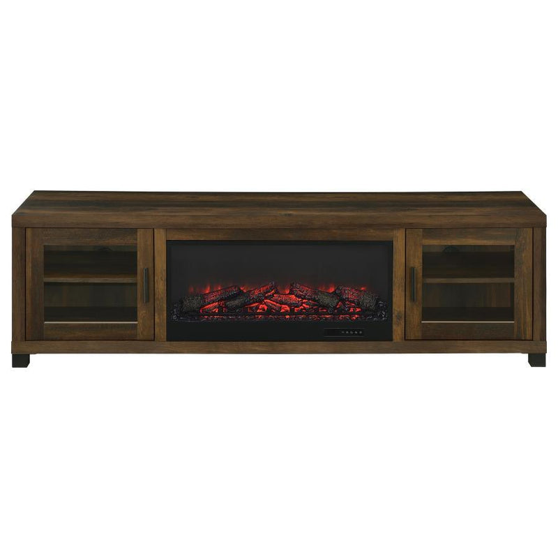 Havering - 71" TV Stand Fireplace Media Console - Dark Pine