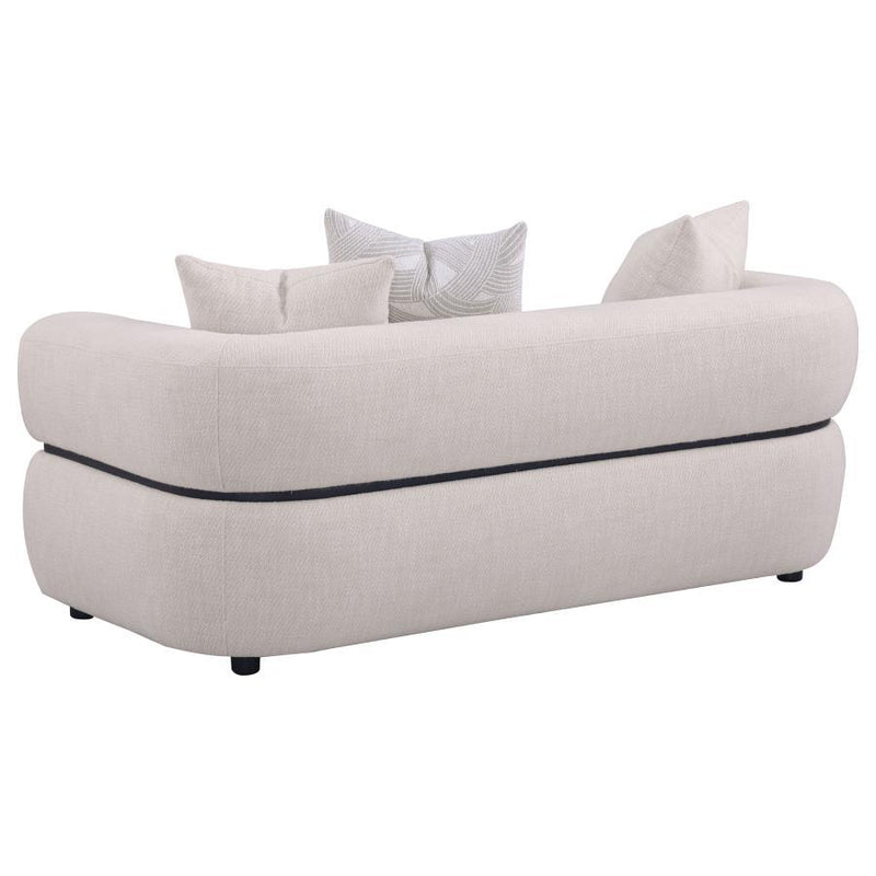 Jeanette - Fabric Upholstered Round Arm Sofa Set