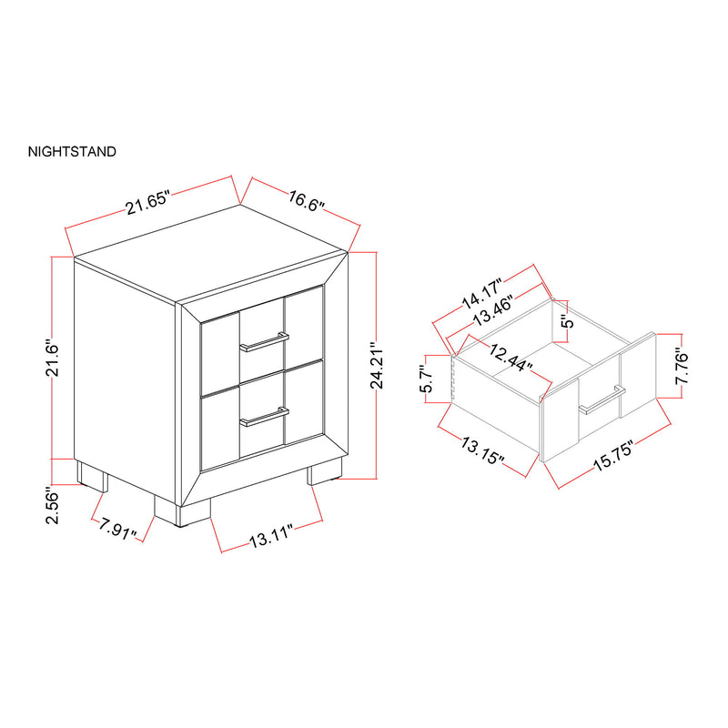 Prime - 5 Piece Bedroom Set With LED Headboard