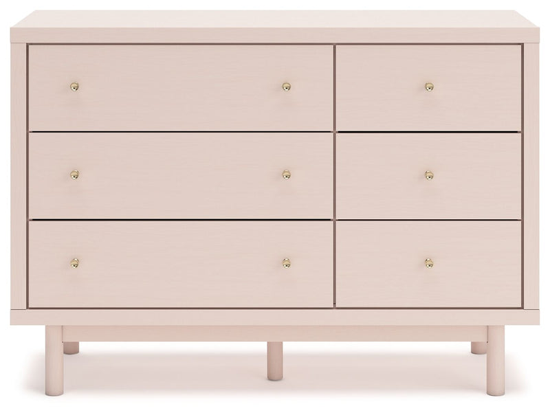 Wistenpine - Six Drawer Dresser - Blush