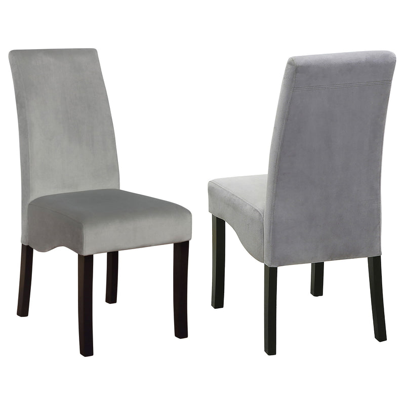 Upholstered Dining Chair Soft Padded Seat And Flared Back Design (Set of 2) - Gray