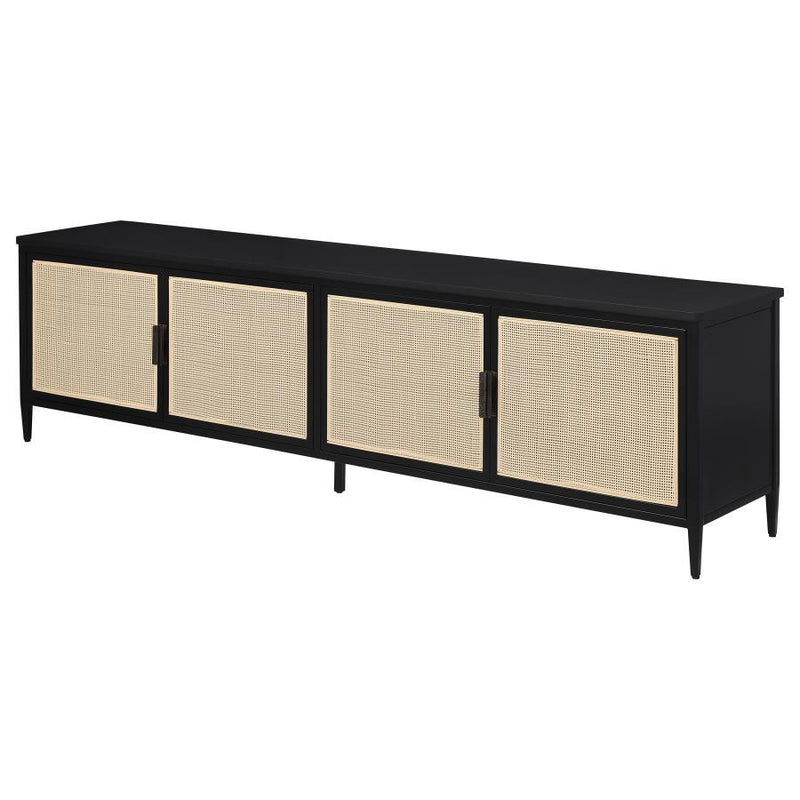 Amherst - 78" 4-Door Metal TV Stand Media Console - Black
