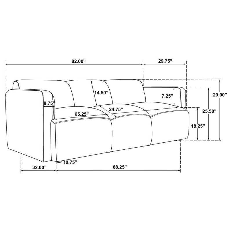 Dorset - Upholstered Round Track Arm Sofa Set