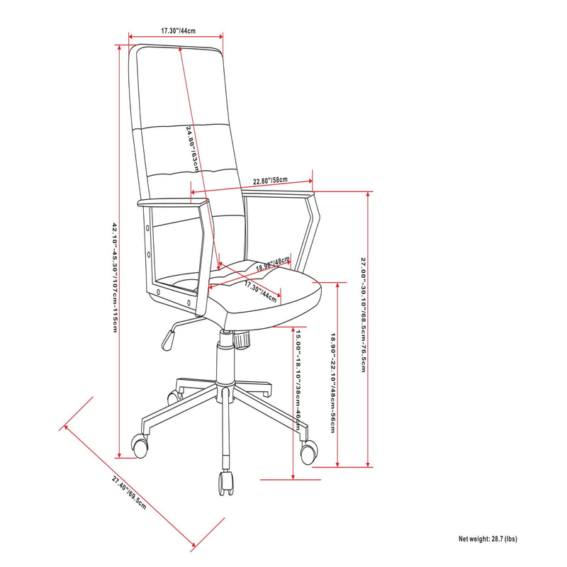 Foley - Swivel Office Chair - Distressed Blue