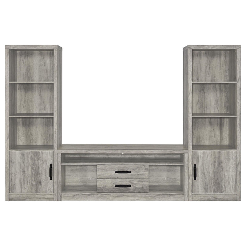 Burke 3-shelf Engineered Wood Media Tower Grey Driftwood