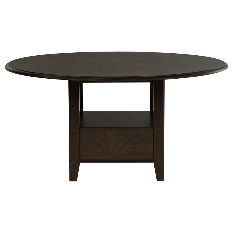 Twyla 60-inch Round Dining Table with Drawer Dark Cocoa