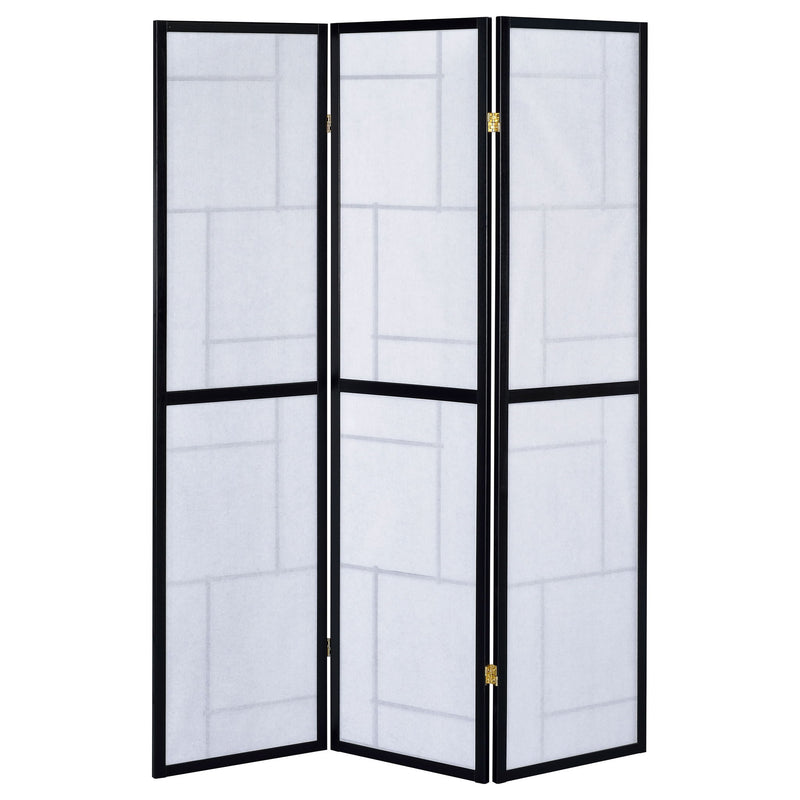 Reese - 3 Panel Room Divider Folding Shoji Screen With Accents - Beige / White