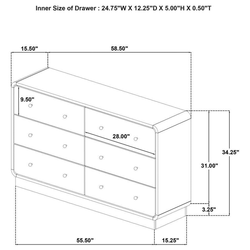 Cavelle - 6-Drawer Dresser