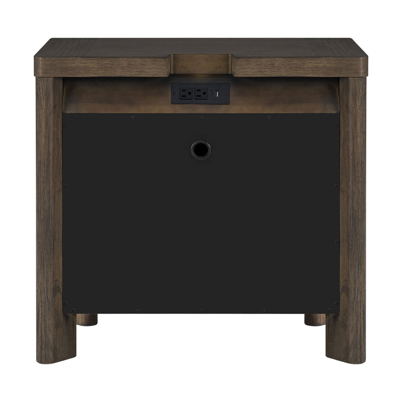 3 Drawer Nightstand With USB - Dark Oak