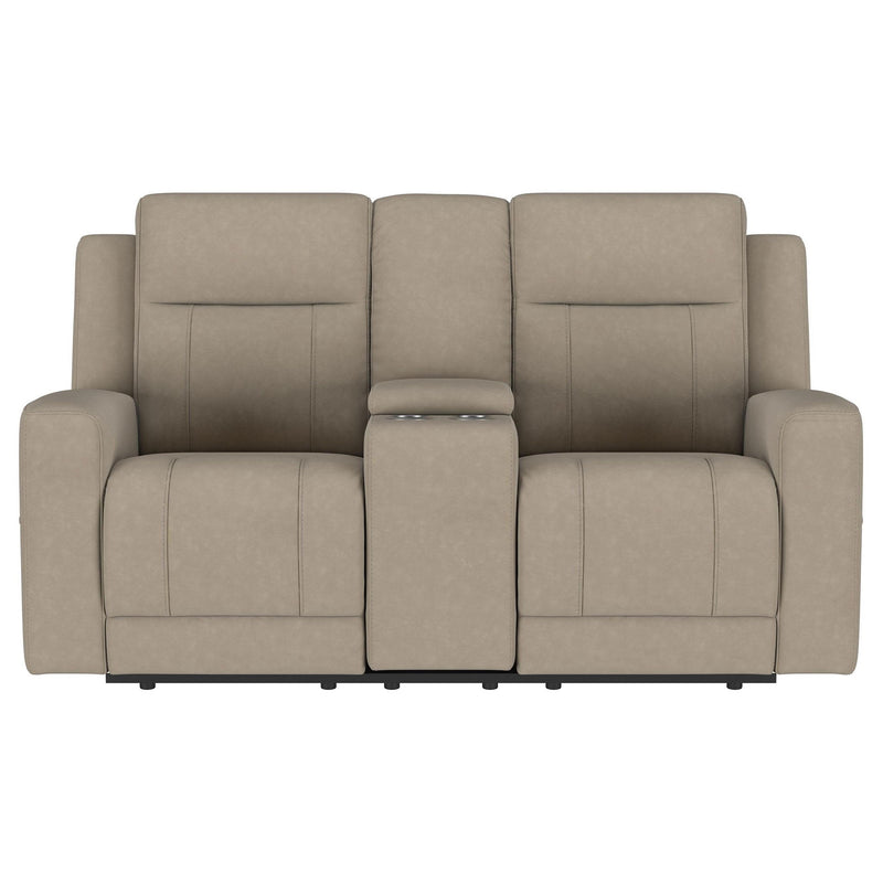 Brentwood Upholstered Motion Reclining Loveseat Taupe