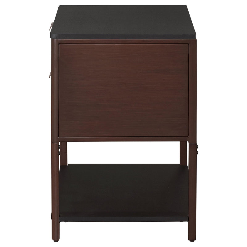 Zimmerlee 2-drawer Side Table with Shelf Rust Brown