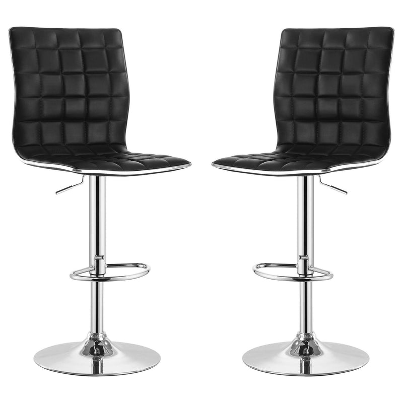 Ashbury Upholstered Adjustable Bar Stool Black (Set of 2)