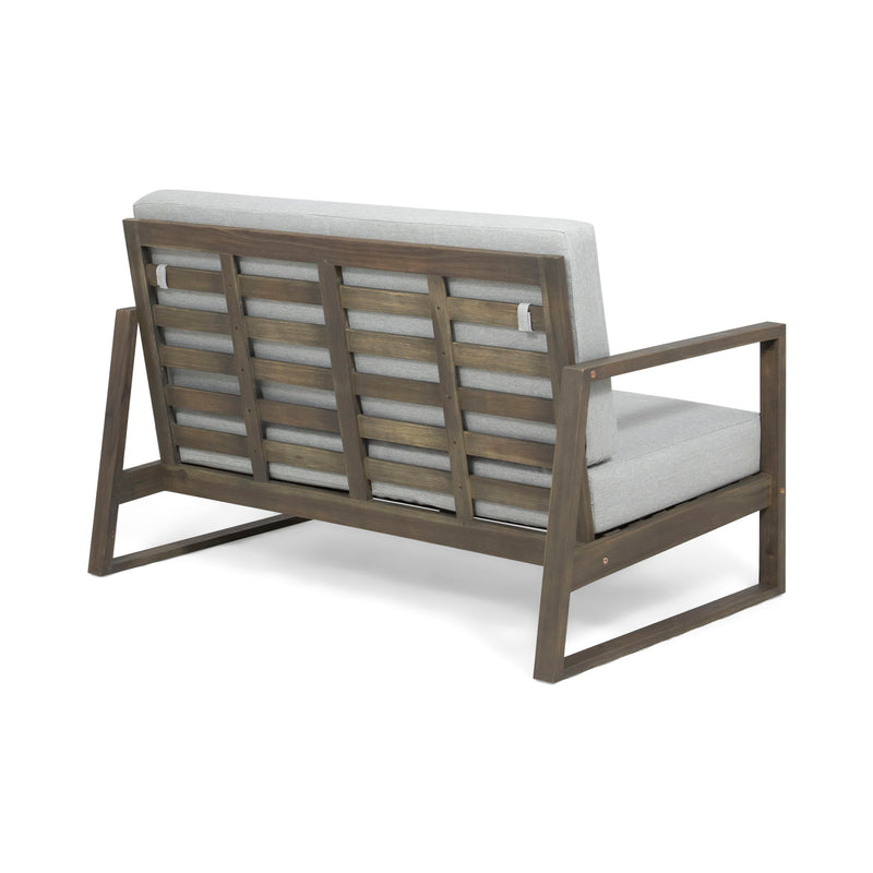 Belgian - Loveseat & Coffee Table Set With Water Resistant Cushions - Gray