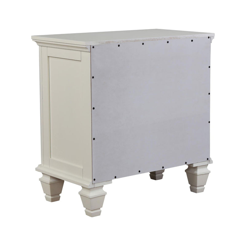 Cottage 3 Drawer Nightstand With Pull Out Tray - Cream White