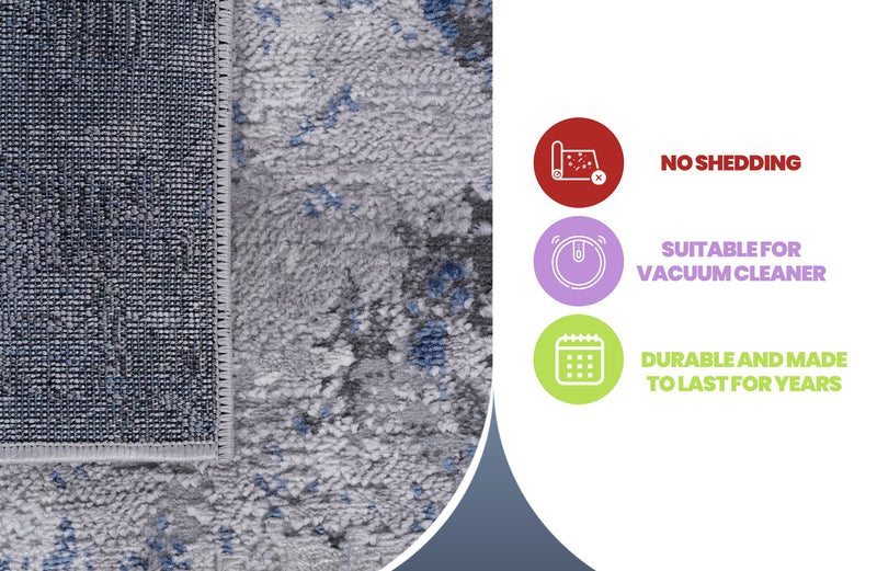 Marfi - 5' X 7' Abstract Area Rug - Silver
