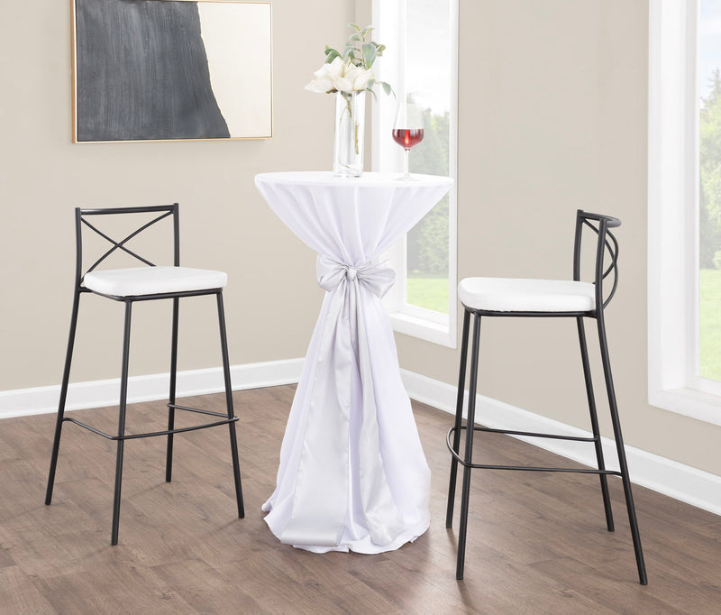 Modern Charlotte - Contemporary Fixed Height Barstool (Set of 2)