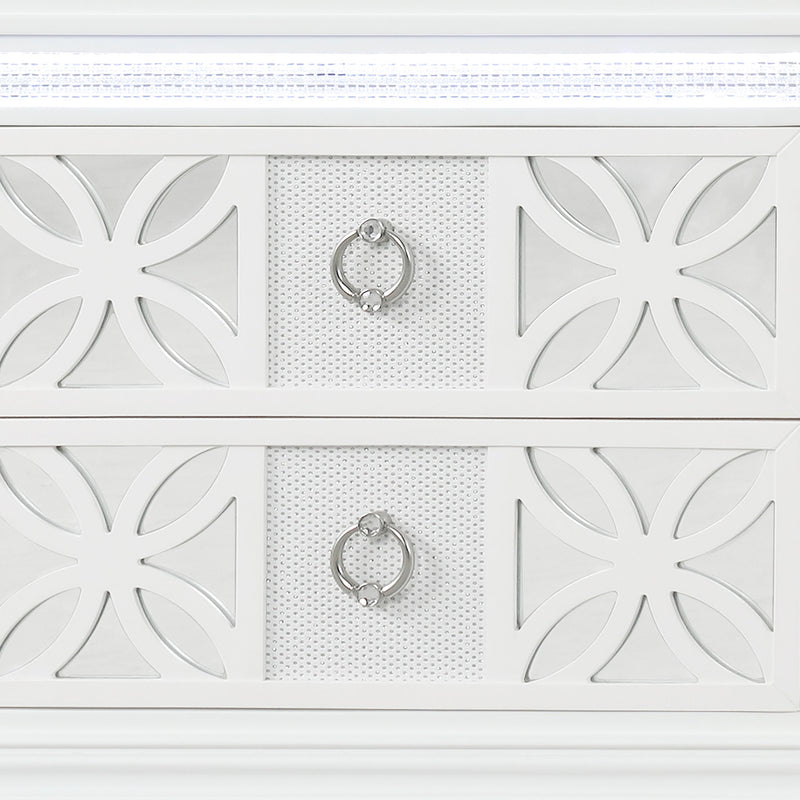 Abigale - 2 Drawer Nightstand With LED - White