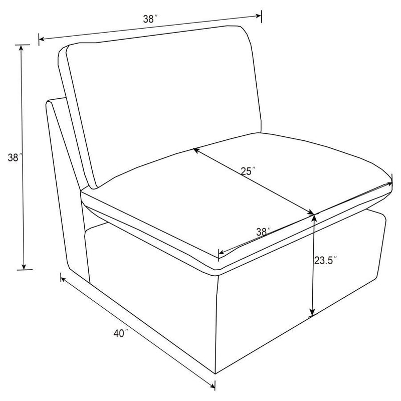 Collins - Modular Power Reclining Sectional Armless Chair - Gray