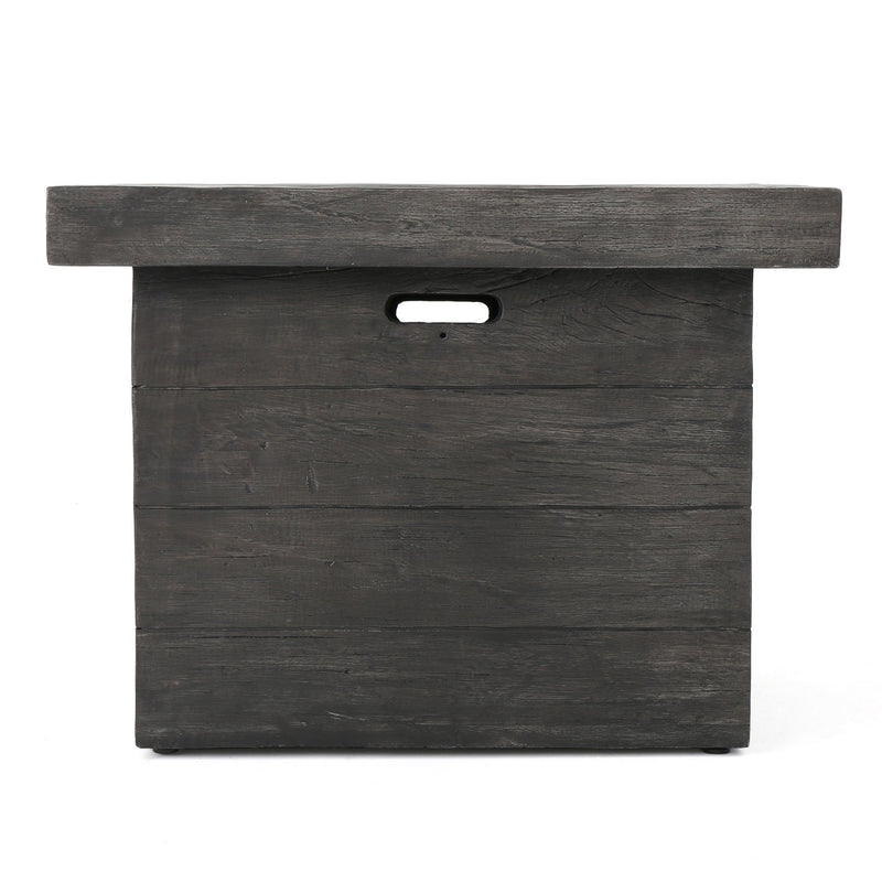 Anchorage - Wood Square Fire Pit 40, 000 Btu - Gray