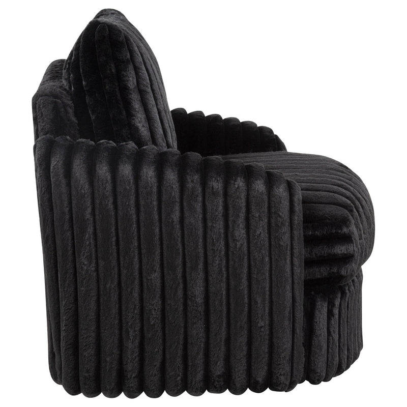Sarco Corduroy Upholstered Swivel Accent Arm Chair Black