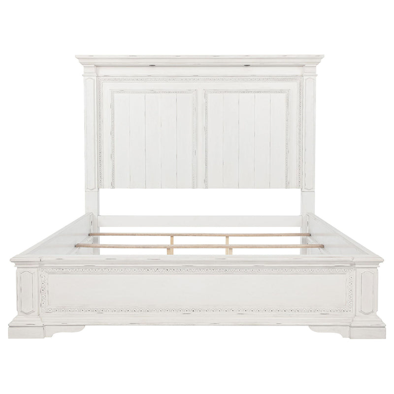 McKinney California King LED Light Panel Bed Vintage White