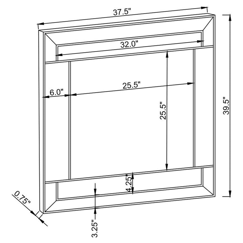 Braylin 38 x 40 Inch Wall Mirror Champagne and Silver